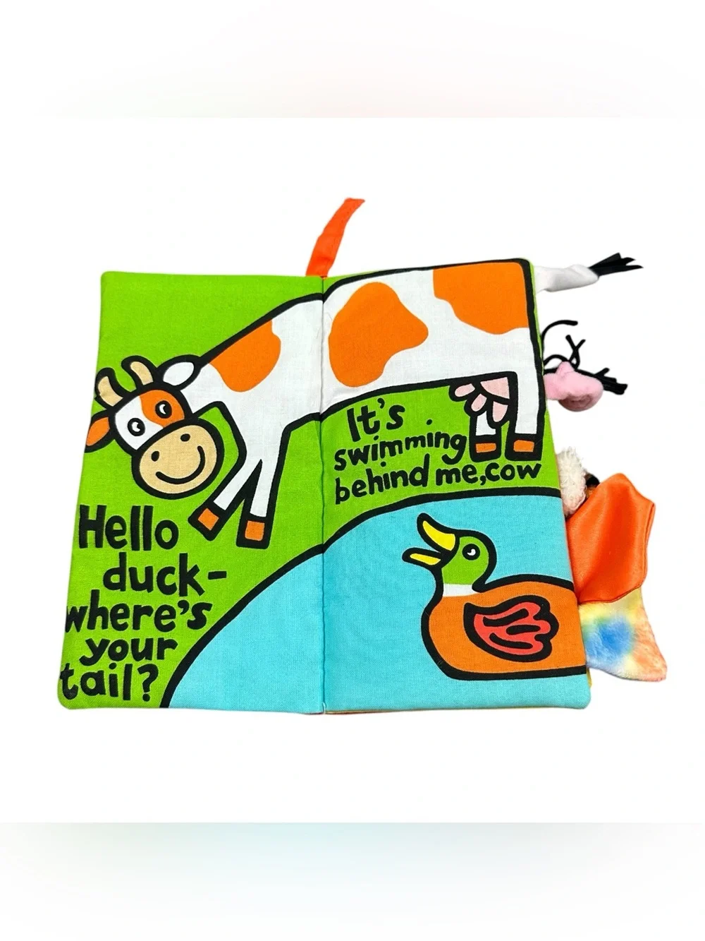 Jellycat Farm Tails Soft Cloth Activity Book Baby Crinkle Sensory Anne Wilkinson